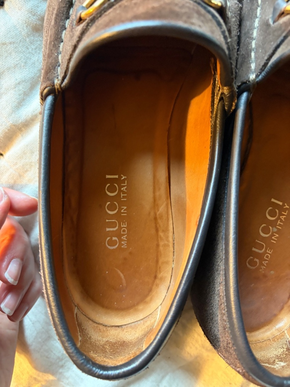 Gucci Brown Suede Horsebit Loafers - Picture 8 of 9
